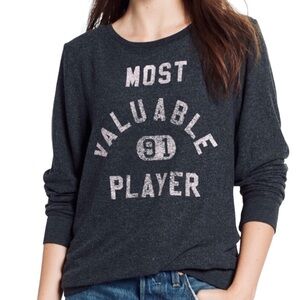 Wildfox Baggy Beach Jumper Sweatshirt Most Valuable Player Gray Size XS